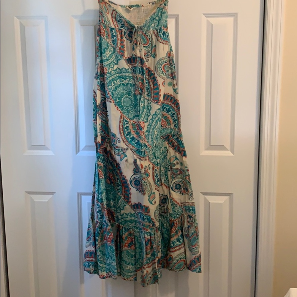 Roxy Maxi Dress in coral and turquoise 👗
